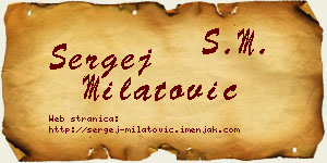 Sergej Milatović vizit kartica